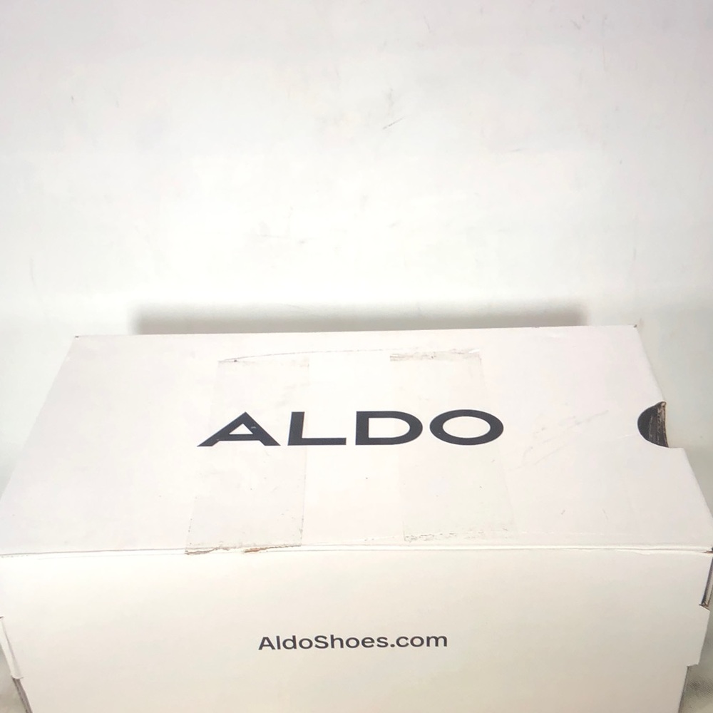 ALDO Black Suede Pointed Toe Mule with Gold Decorative Heel - Picture 7 of 8